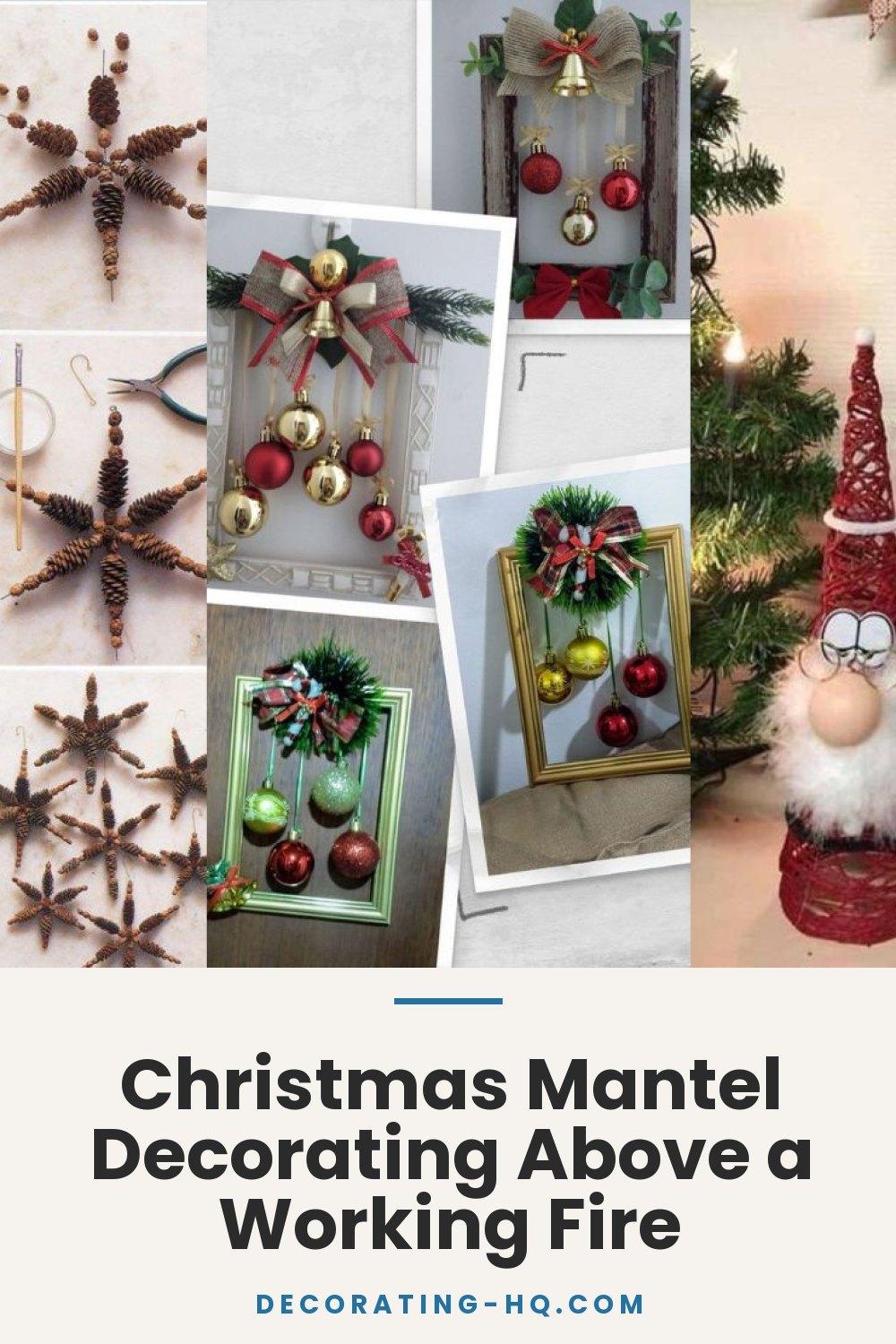 Christmas Mantel Decorating Above a Working Fire
