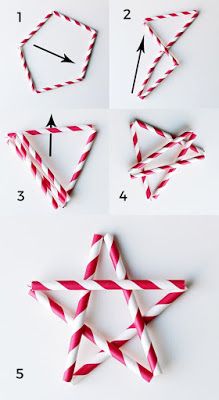 Christmas decoration made with straws