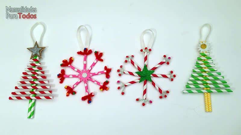 christmas decoration made with straws 11