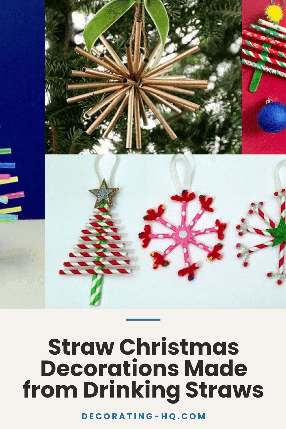 Straw Christmas Decorations Made from Drinking Straws