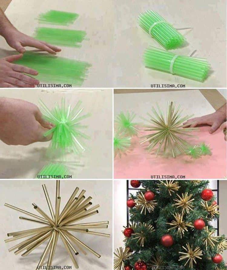 Christmas decoration made with straws