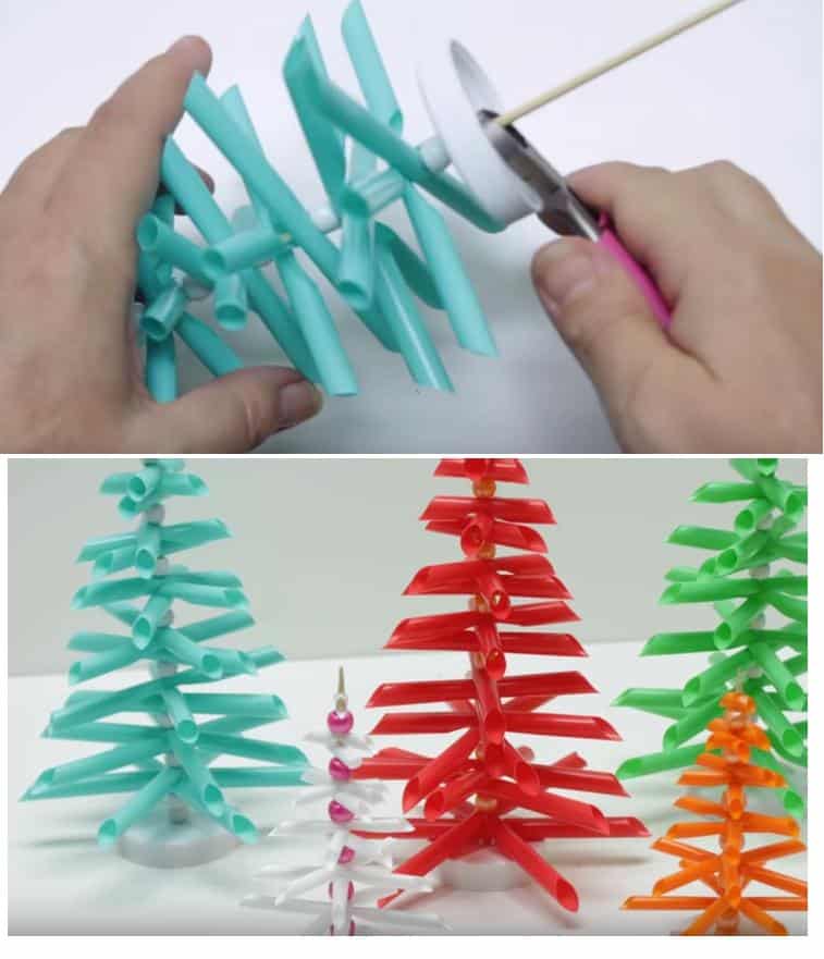 Christmas decoration made with straws