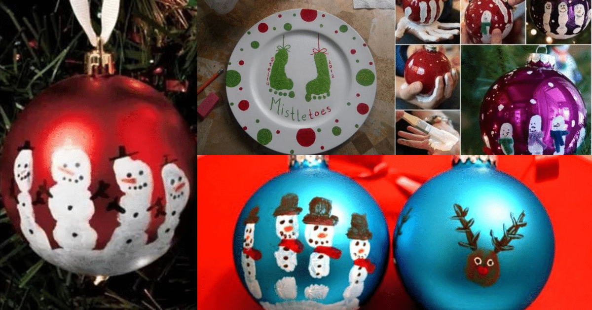 christmas decoration with finger print