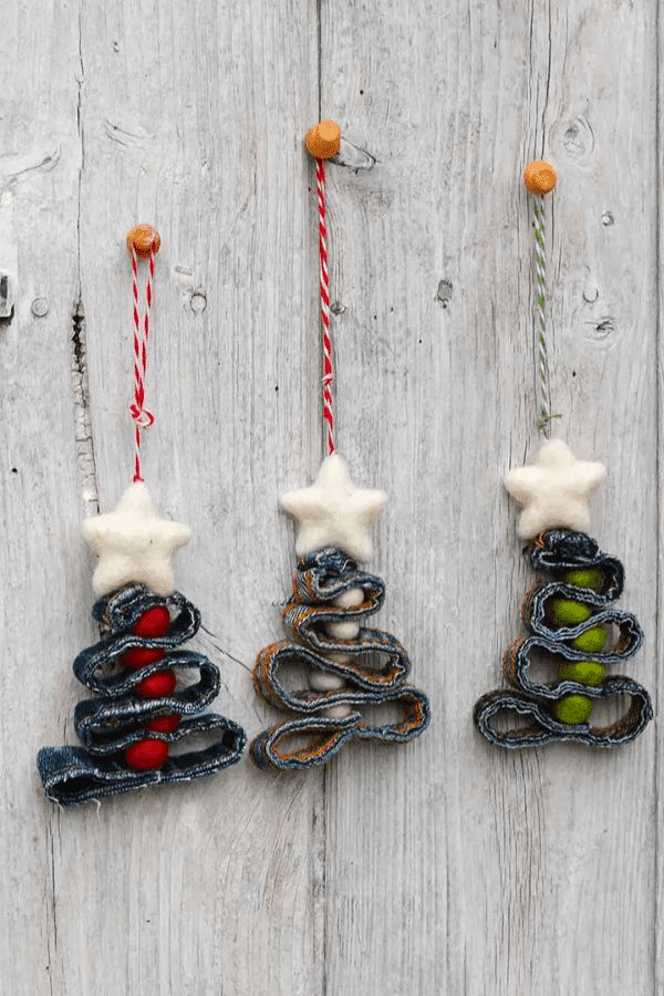 christmas decoration with recycled jeans 10