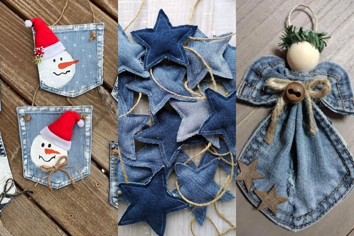 christmas decoration with recycled jeans 11