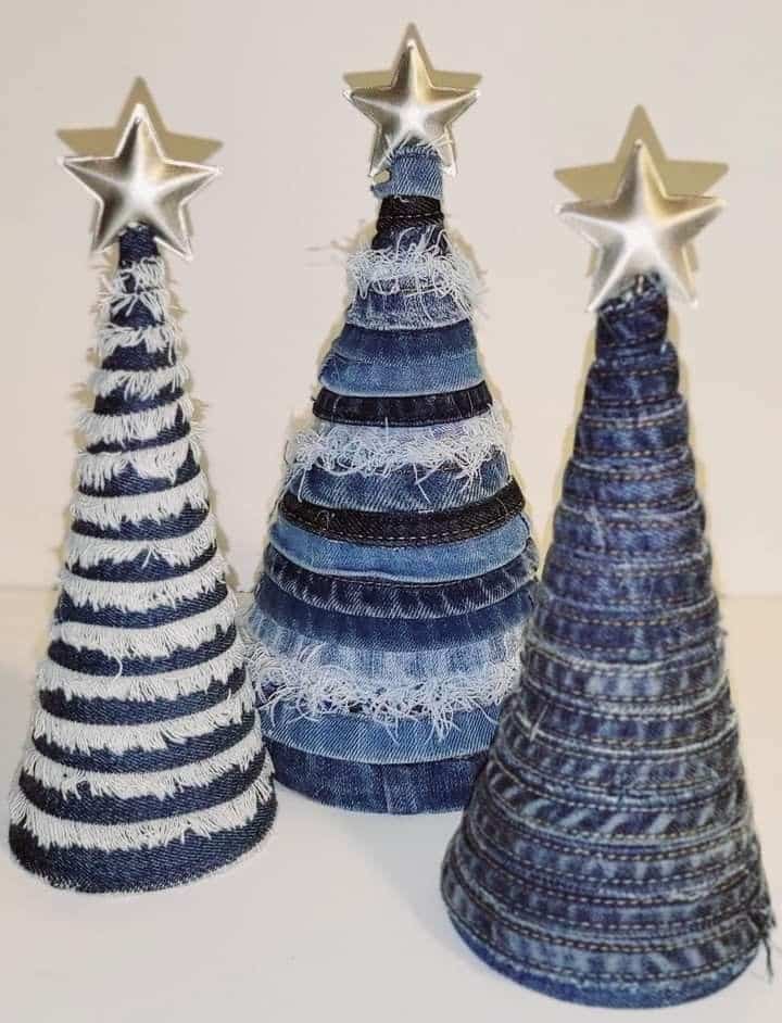 christmas decoration with recycled jeans 5