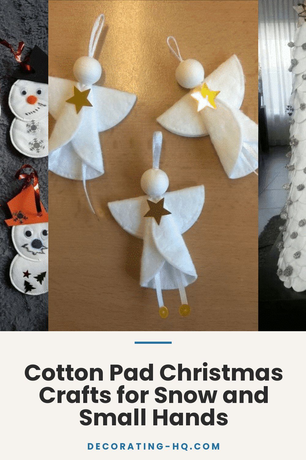 Cotton Pad Christmas Crafts for Snow and Small Hands