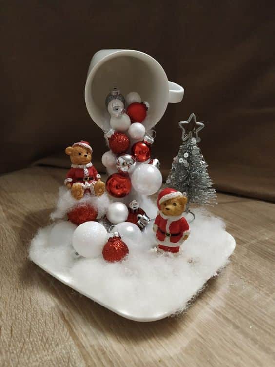 christmas decorations with floating cups 1