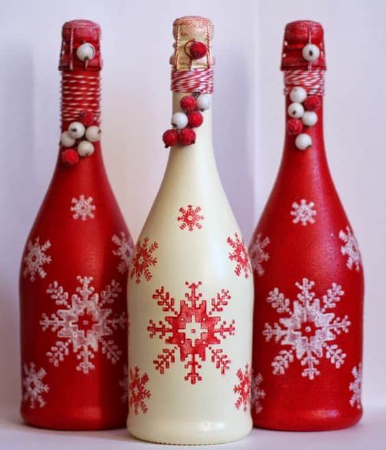 Amazing Christmas Decorations with Glass Bottles