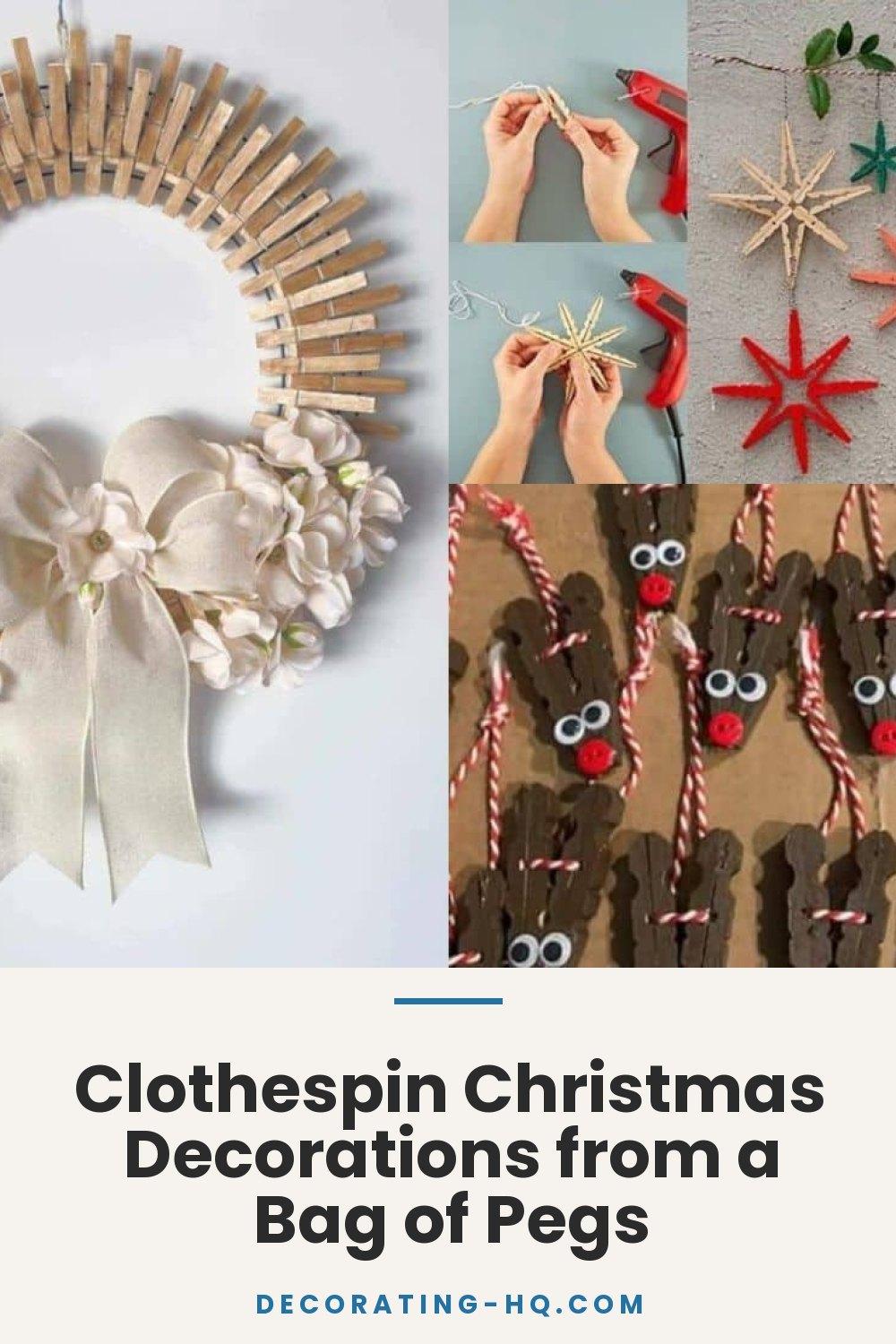 Clothespin Christmas Decorations from a Bag of Pegs
