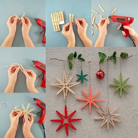 christmas decorations with wooden clothespins 9