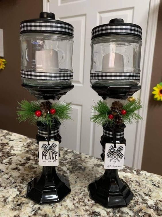 christmas lanterns made with a jar 1
