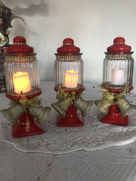 christmas lanterns made with a jar