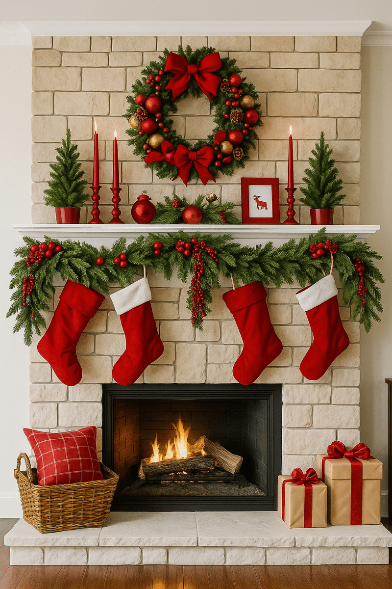 christmas mantle decor ideas 2