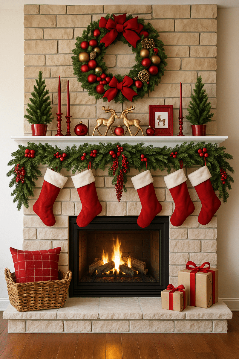 christmas mantle decor ideas 7