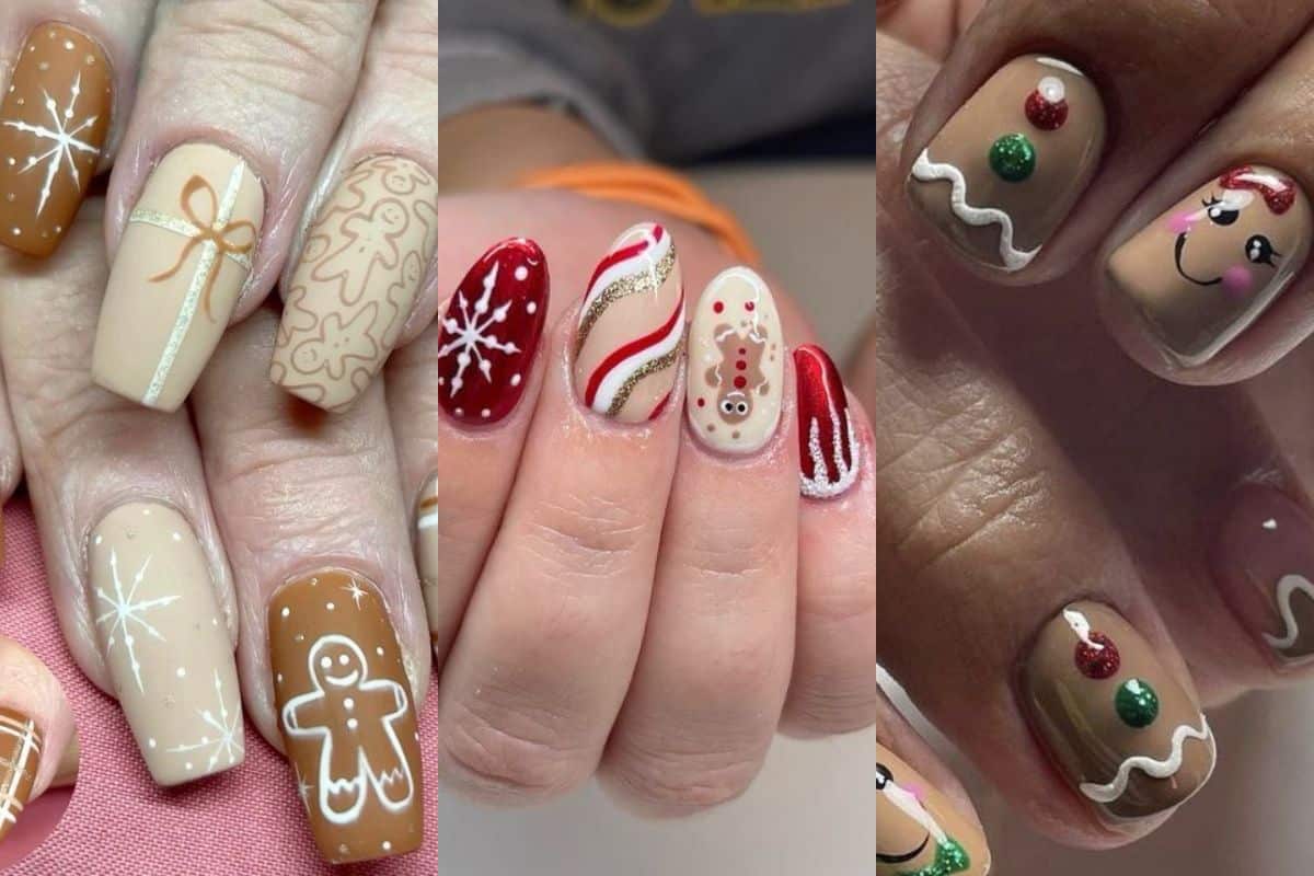 christmas nails gingerbread 10