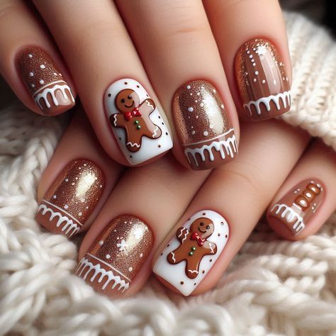 christmas nails gingerbread 3