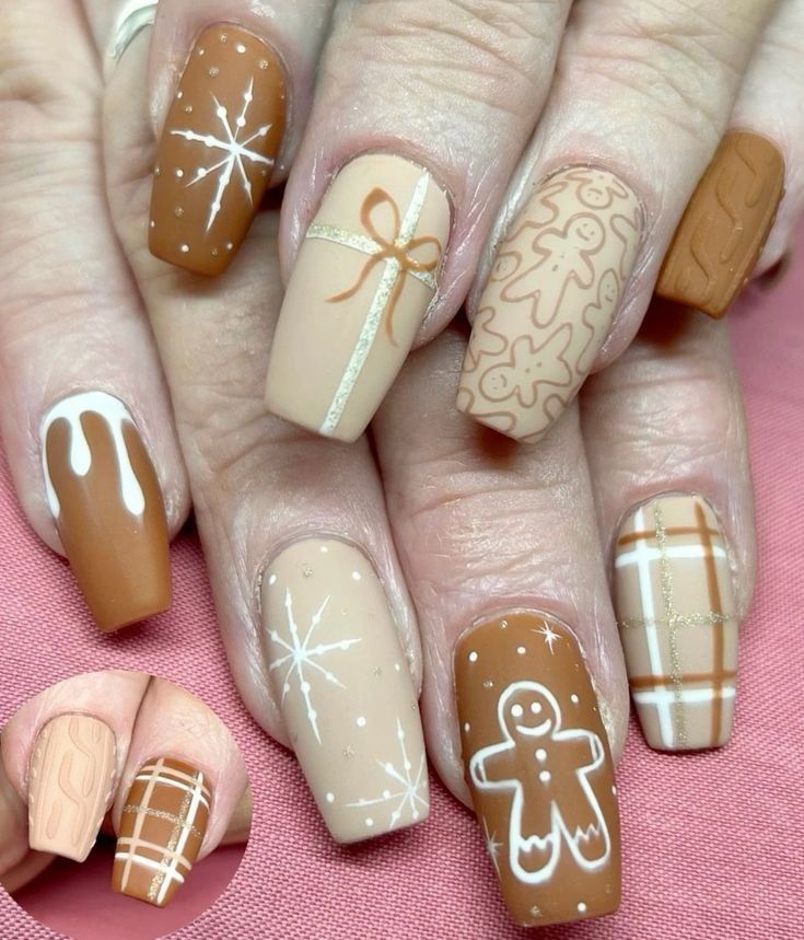 christmas nails gingerbread 6