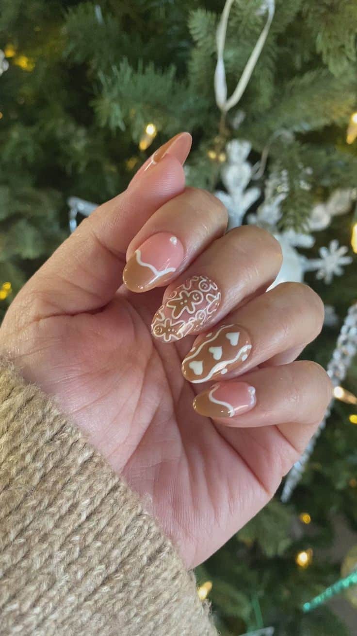 christmas nails gingerbread 7