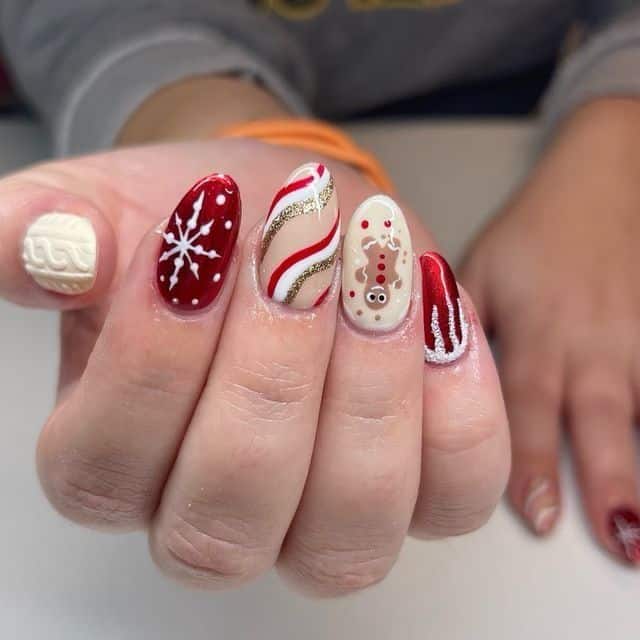 christmas nails gingerbread 9