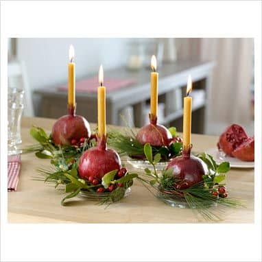 Christmas Table Arrangements Made with Fruits