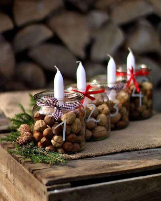 Christmas Table Arrangements Made with Fruits