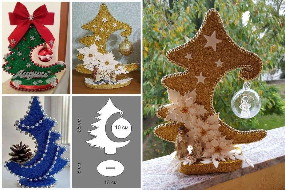 christmas tree ornaments cardboard and foam 10