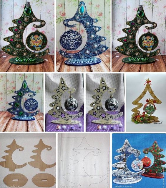 christmas tree ornaments cardboard and foam