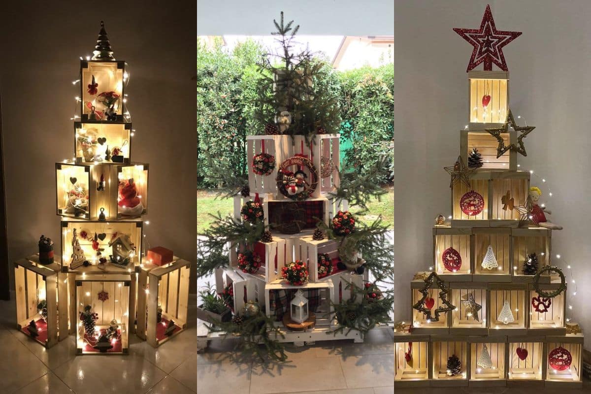 christmas tree with wooden boxes 10