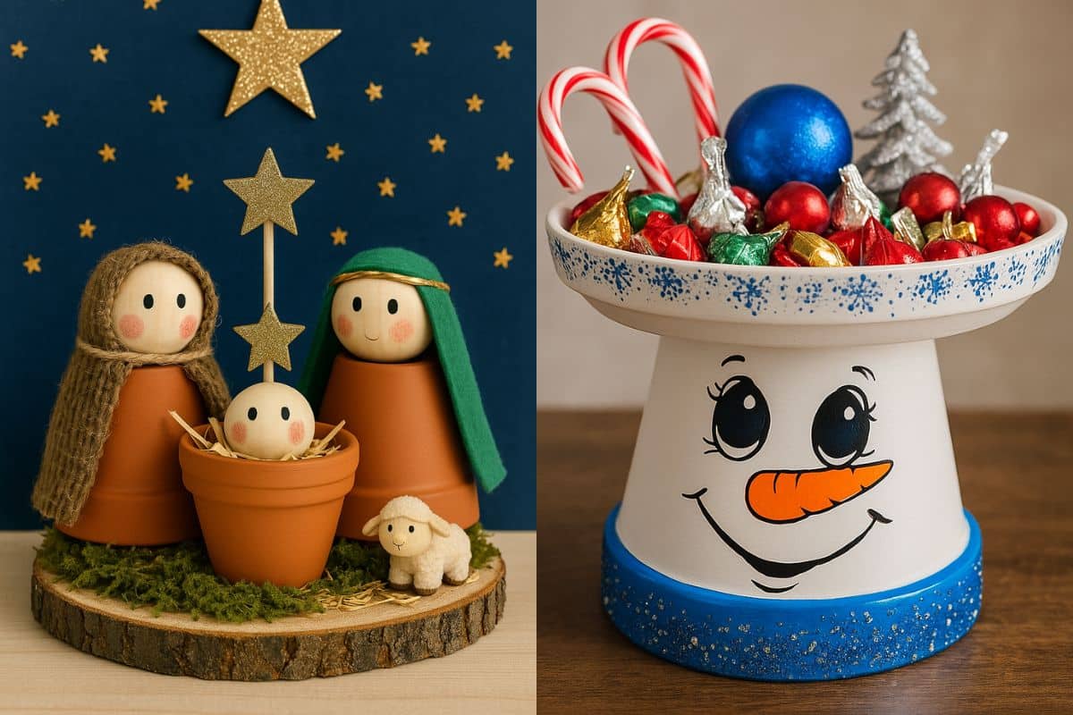 clay pot christmas decorations