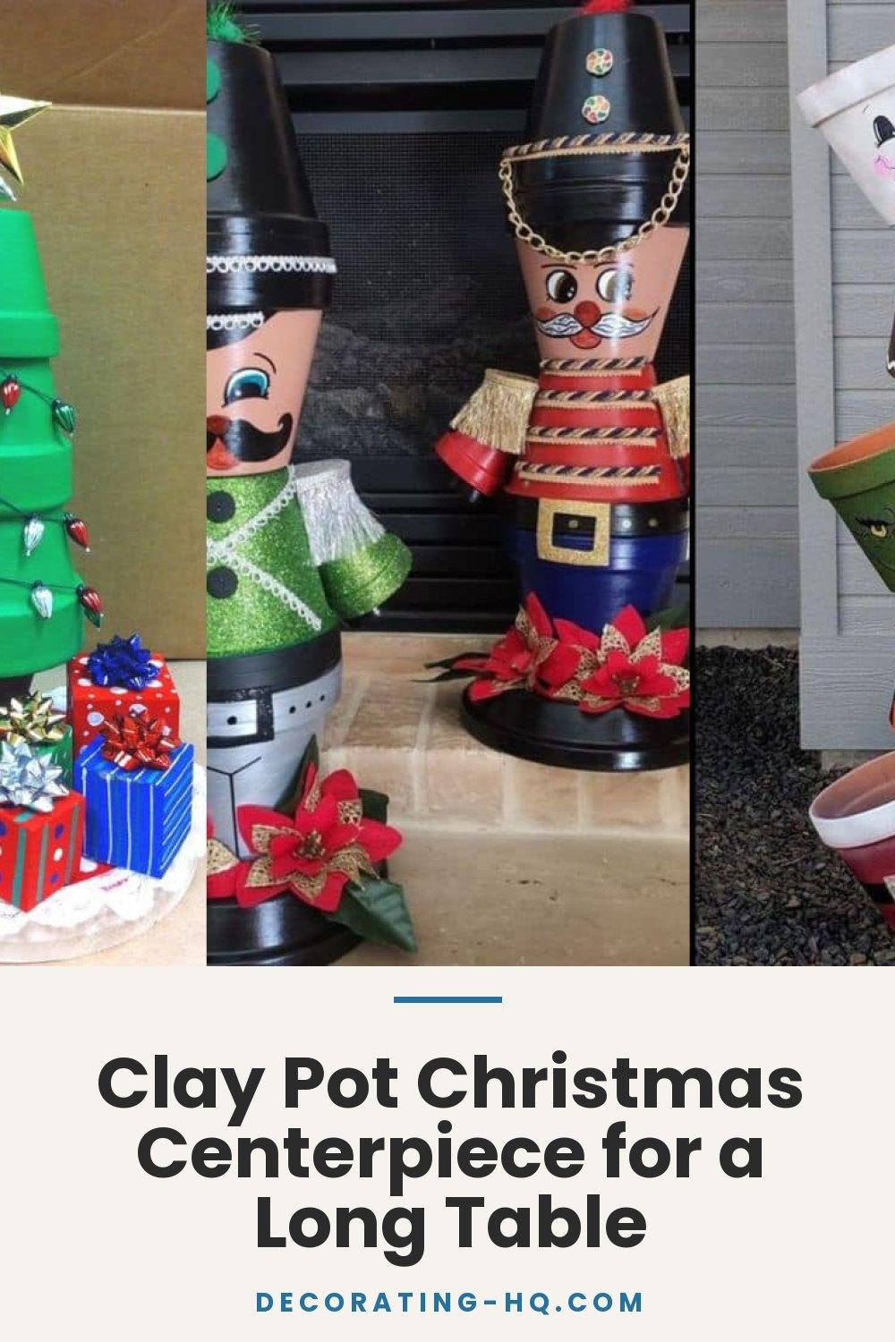 Clay Pot Christmas Centerpiece for a Long Table