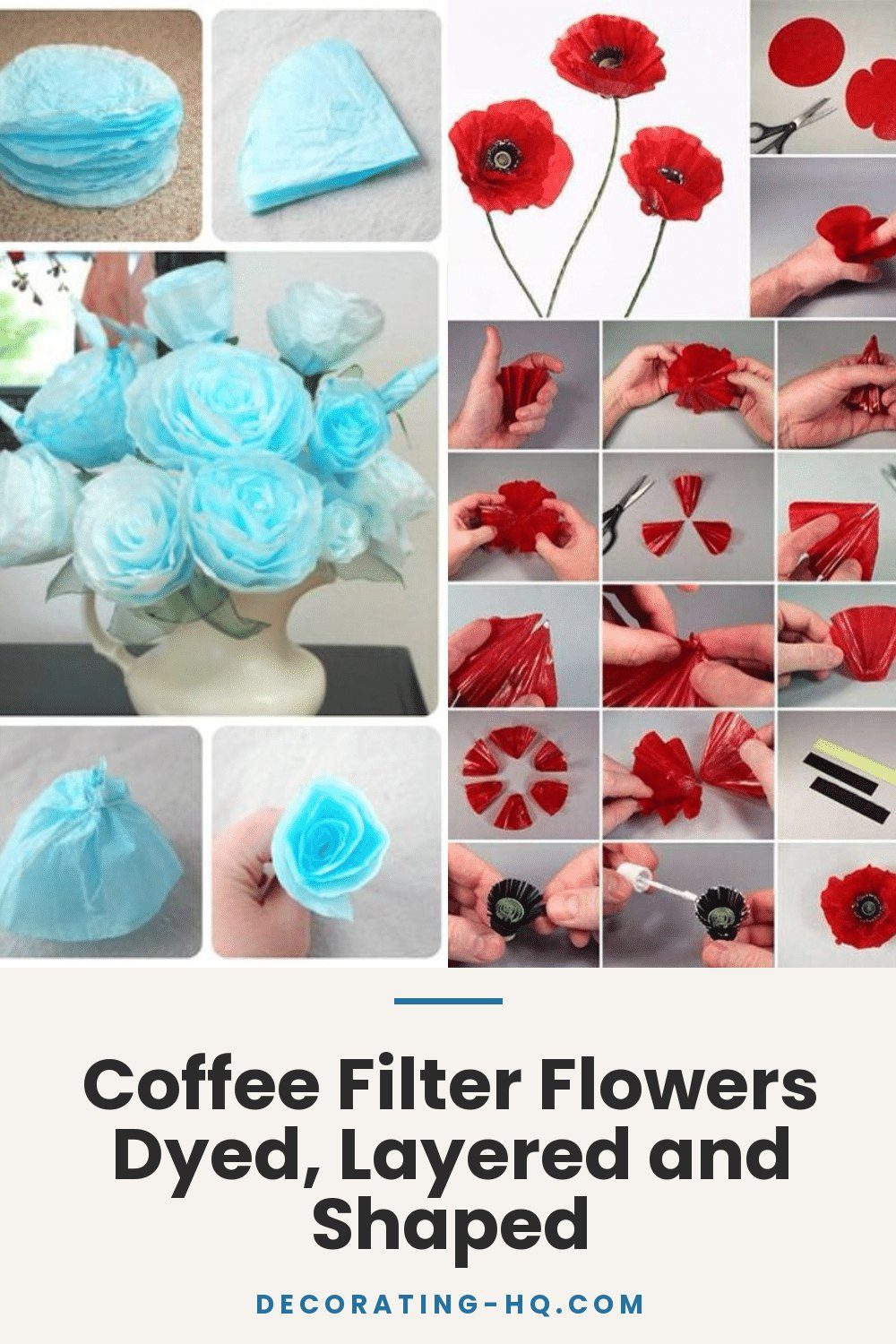 Coffee Filter Flowers Dyed, Layered and Shaped