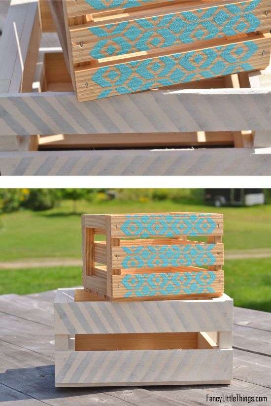 15+ Lovely DIY Colored Wooden Crates