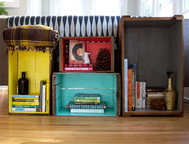 15+ Lovely DIY Colored Wooden Crates