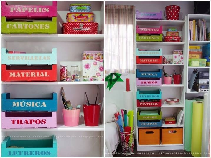 15+ Lovely DIY Colored Wooden Crates