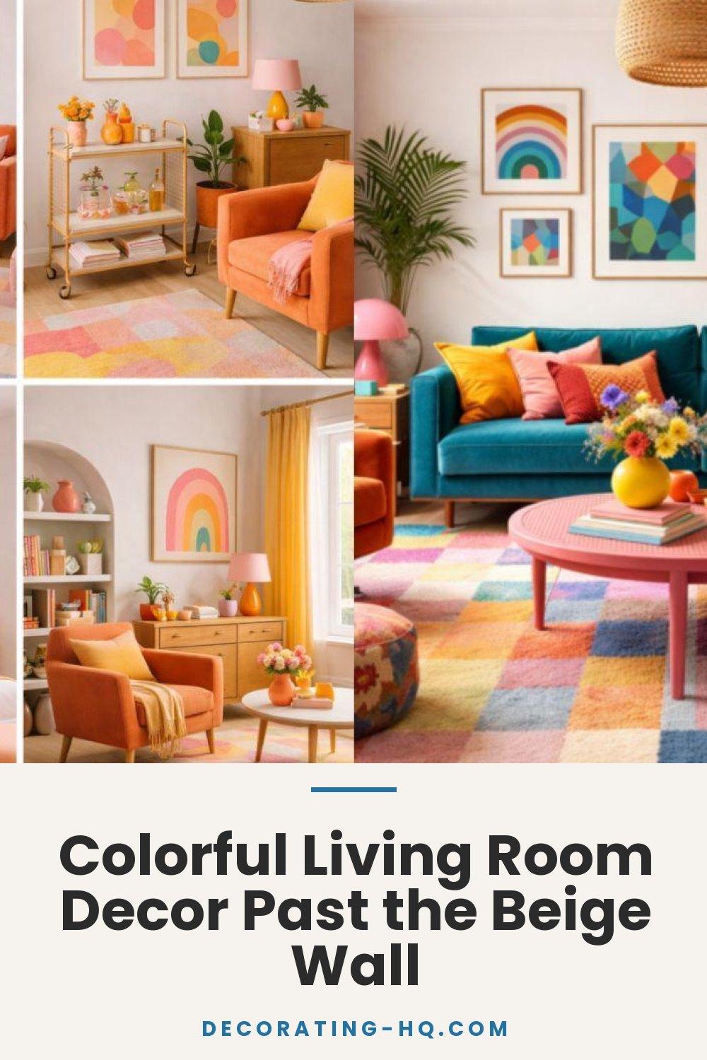 Colorful Living Room Decor Past the Beige Wall