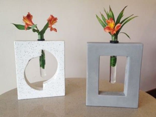 Gorgeous DIY Concrete Flower Vases