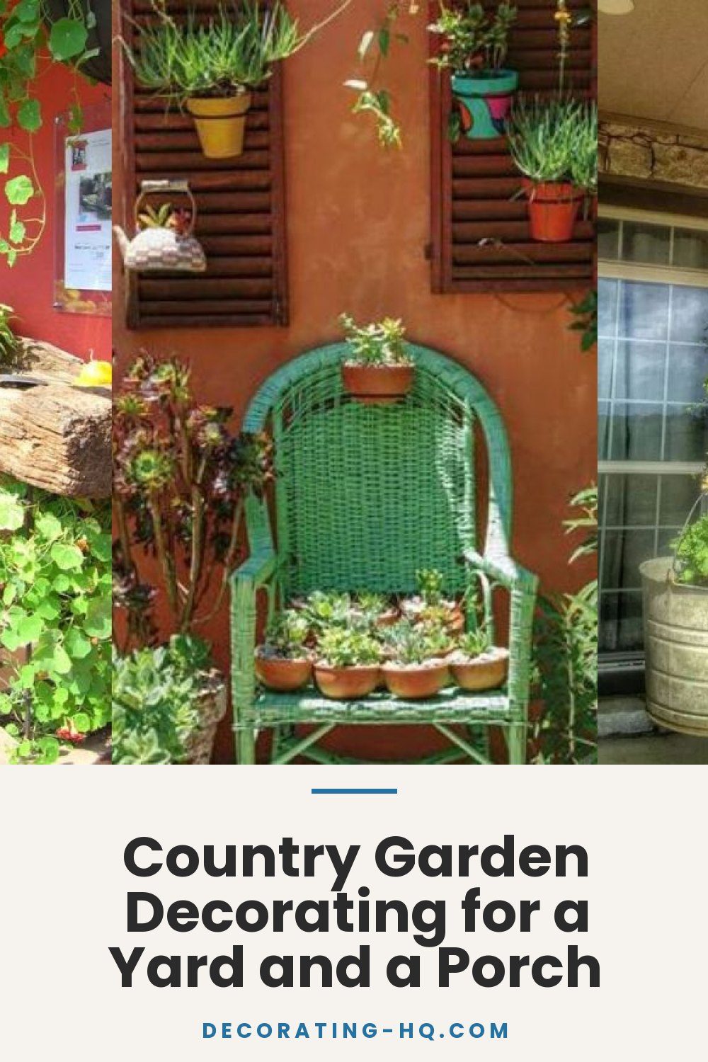 Country Garden Decorating for a Yard and a Porch