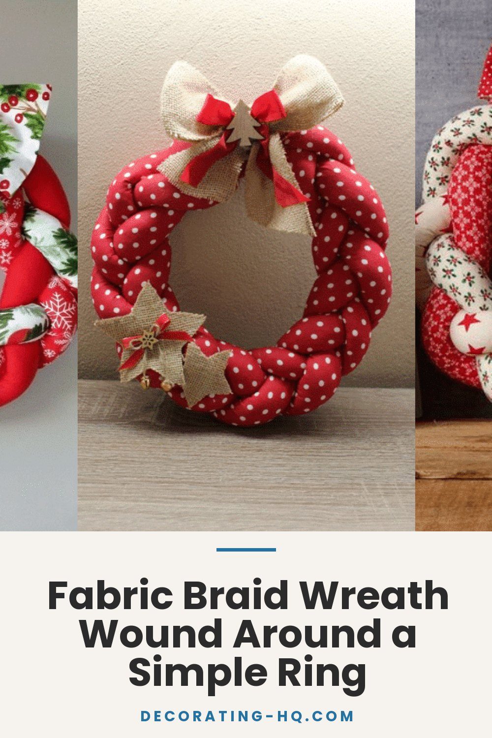Fabric Braid Wreath Wound Around a Simple Ring