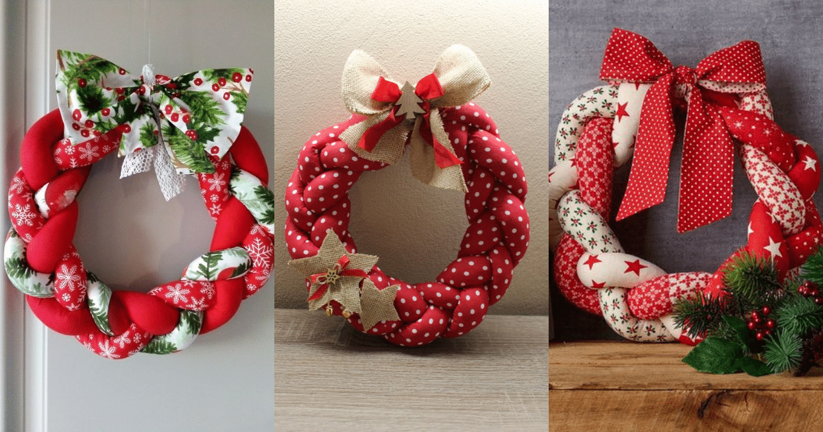 crafting a fabric braid christmas wreath