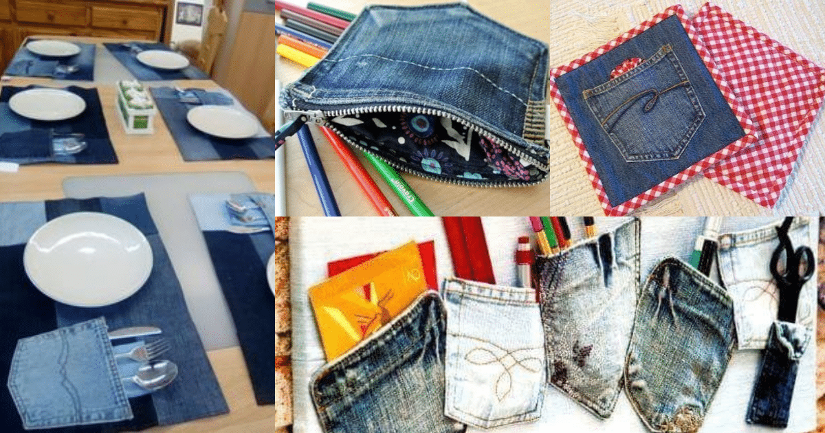 crafts made with jeans pockets