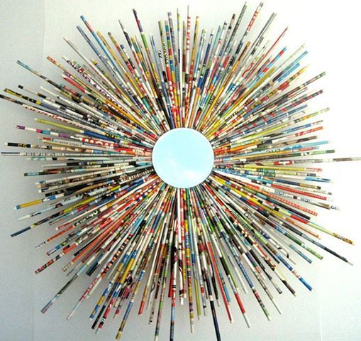 crafty ways to repurpose old magazines mirror