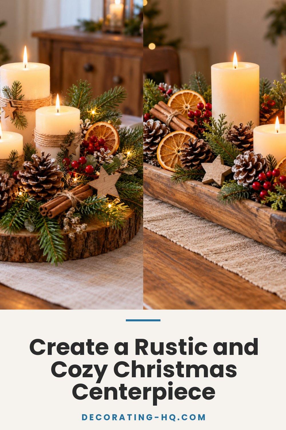 Create a Rustic and Cozy Christmas Centerpiece