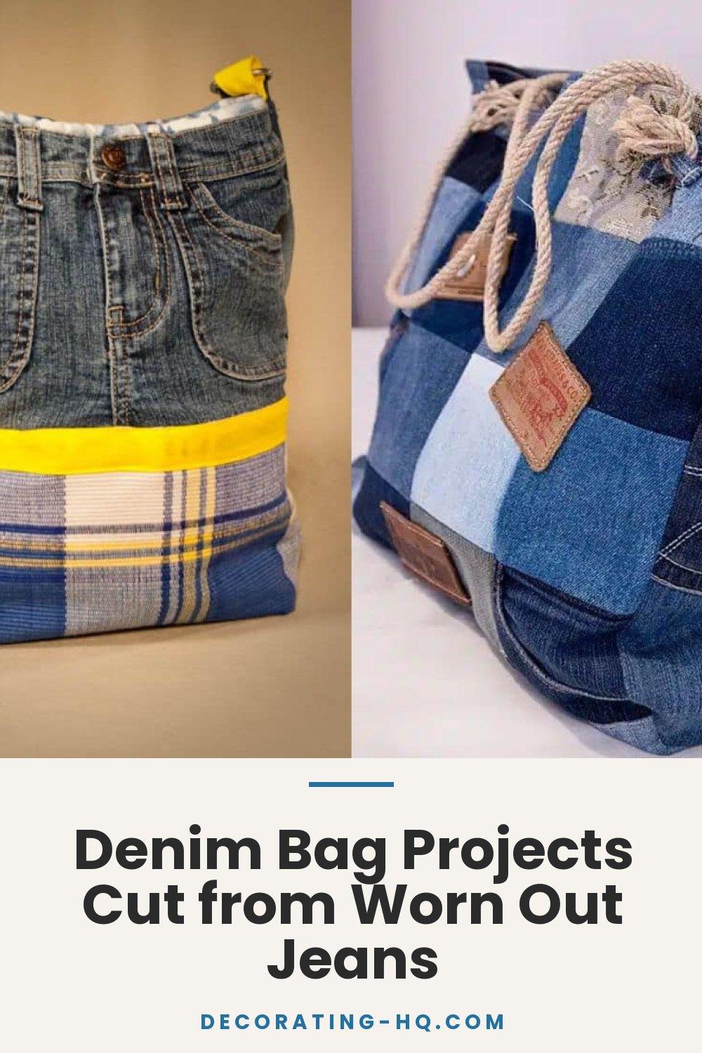Denim Bag Projects Cut from Worn Out Jeans