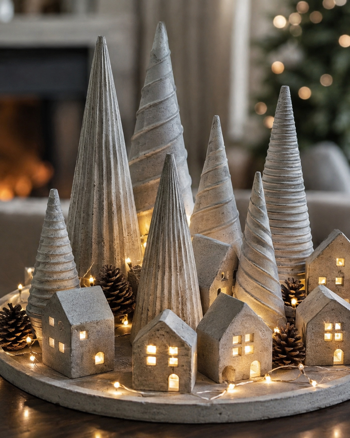 Creative Christmas Decoration Ideas with Cement Cones Creative Christmas Decoration Ideas with Cement Cones creative christmas decoration ideas with cement cones 1