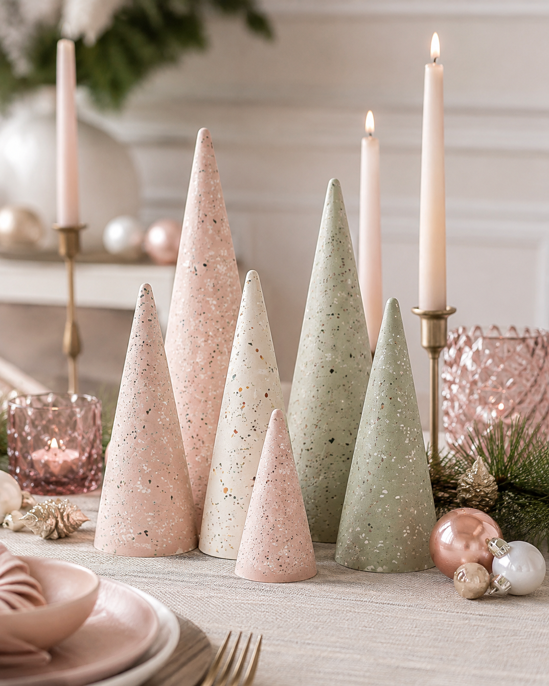 Creative Christmas Decoration Ideas with Cement Cones Creative Christmas Decoration Ideas with Cement Cones creative christmas decoration ideas with cement cones 2