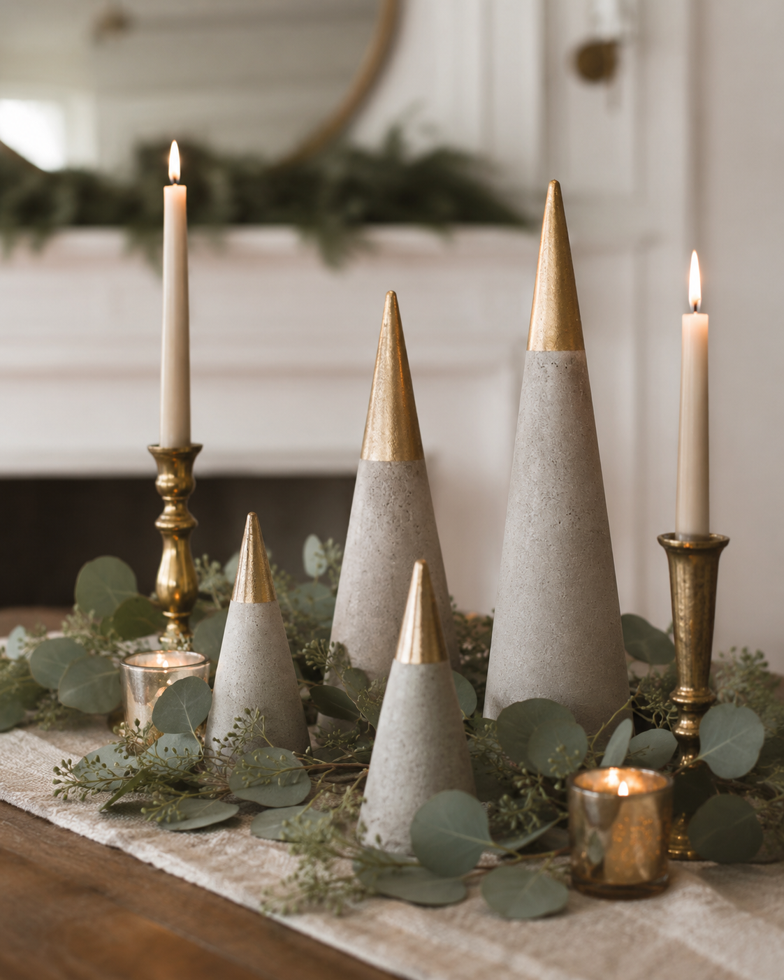 Creative Christmas Decoration Ideas with Cement Cones Creative Christmas Decoration Ideas with Cement Cones creative christmas decoration ideas with cement cones 3