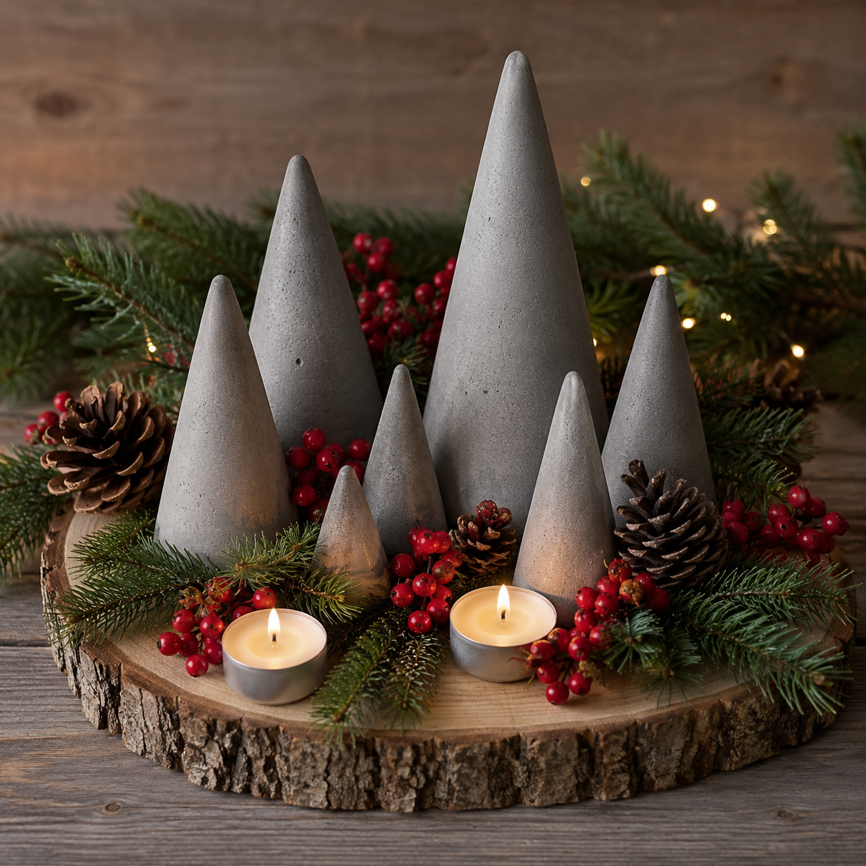 Creative Christmas Decoration Ideas with Cement Cones Creative Christmas Decoration Ideas with Cement Cones creative christmas decoration ideas with cement cones 4