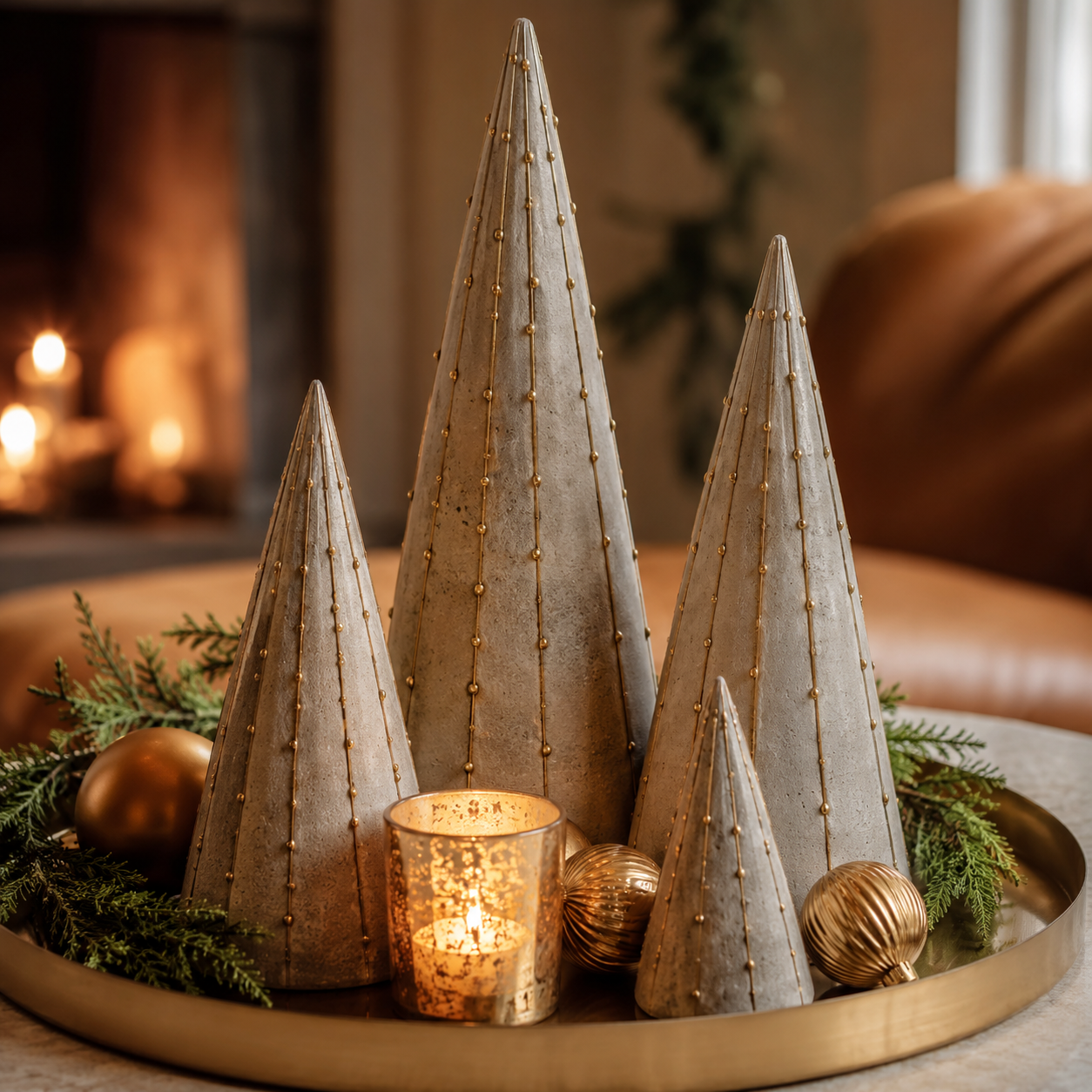Creative Christmas Decoration Ideas with Cement Cones Creative Christmas Decoration Ideas with Cement Cones creative christmas decoration ideas with cement cones 5