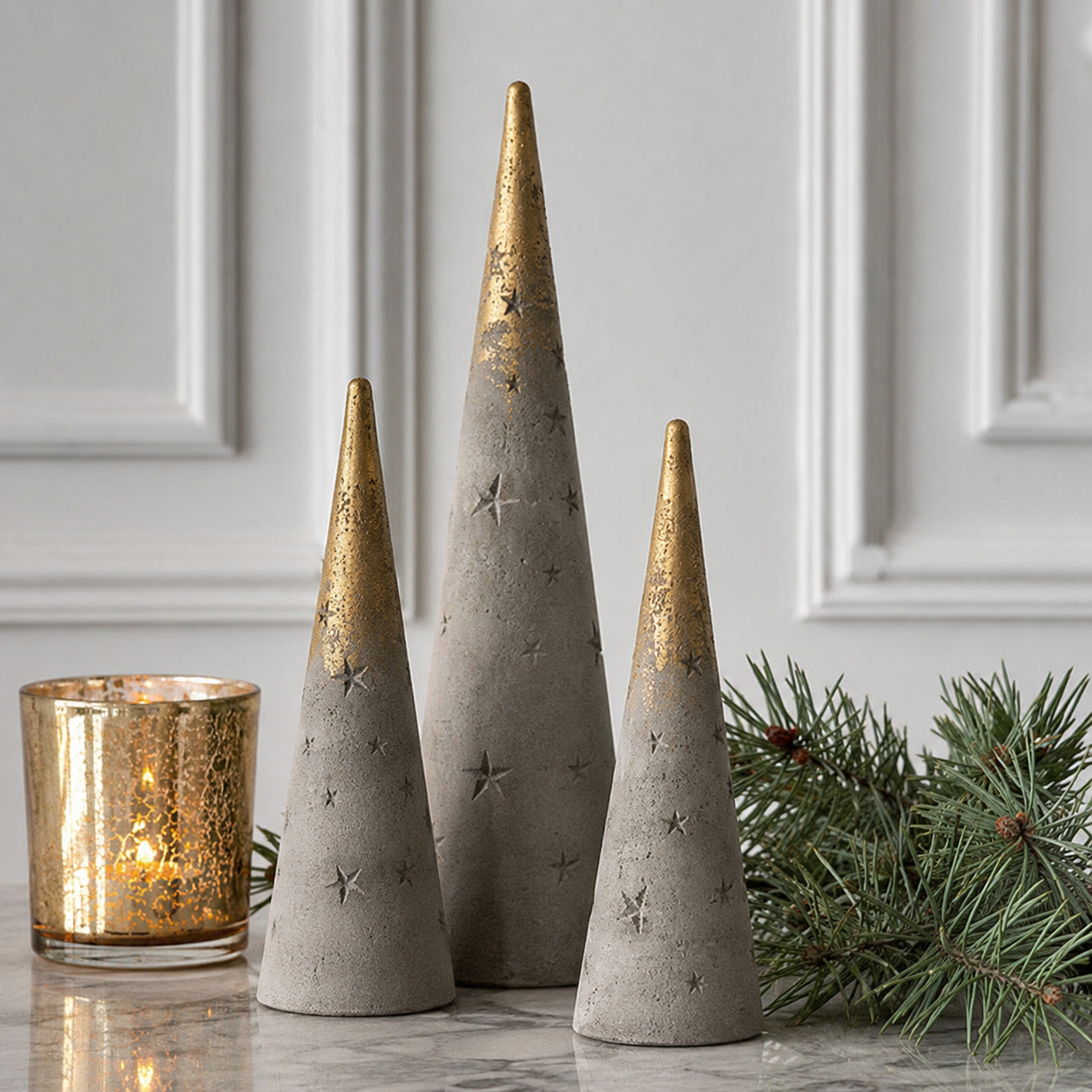 Creative Christmas Decoration Ideas with Cement Cones Creative Christmas Decoration Ideas with Cement Cones creative christmas decoration ideas with cement cones 6